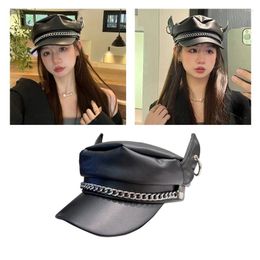 Tools Halloween Christmas Girl Shopping Punk Alloy Chain Decor Military Hat DXAA