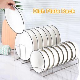 Kitchen Storage Dish Rack Organiser Stainless Steel Drainer Cooking Pan Cover Stand Drying Bowl Holder