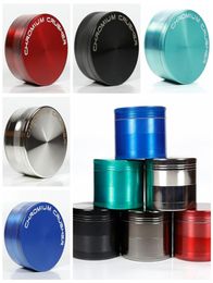 CHROMIUM CRUSHER Metal Grinders Herb Grinder 4 Layer Parts Grinder 40MM 50MM 55MM 63MM OD Tobacco Grinders 6 Colours DHL8709754