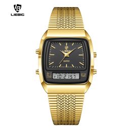 Watches Liebig New Fashion Casual Watch Men Digital Dual Time Sports Chronograph 3bar Waterproof Quartz Wristwatches Relogio Masculino