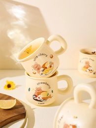 Mugs Cute Mug Bear Girl Ceramic Coffee Breakfast Cup Office
