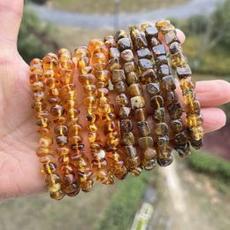 5pc/lot Original Amber Bracelet Women Trendy Irregular Piebald Diy Bead Baltic Natural Stone 100% Real Healing Jewelry Wholesale 240402