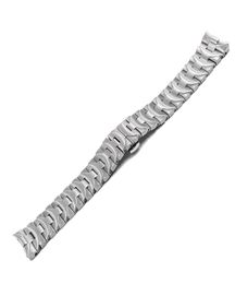 Rolamy 24mm 316L Stainless Steel Watch Band Silver PAN312 Double Push Clasp For PAN2516680