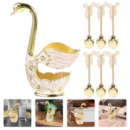 Coffee Scoops 1 Set Scoop Holder Dessert Swan Base Stand Spoon Ice Cream