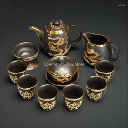 Teaware Sets Vintage Traditional Tea Set Black Kungfu Antique Strainer China Services Yerba Mate Mug Teapot Juego De Te Cup