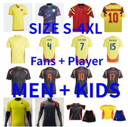 22 23 24 25 Jerseys de futebol da Colômbia 2024 1990 Retro Valderrama James Copa America Futebol Camisa Falcao Camiseta de Futbol Maillot Cuadrado Player Version Men Kids Kids Kids