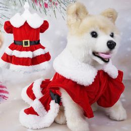 Dog Apparel Pets Christmas Costume Puppy Dress Soft Warm Short Sleeve Xmas Pet Clothes Outfit For Dogs Cats