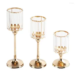 Candle Holders Crystal Glass Holder Candlestick European Candlelight Dinner Kitchen