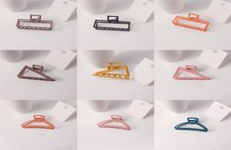 Metal Solid Color Hair Clamps Big Nonslip Hairs Claw Clips Triangle Rectangle Semicircle Hairpin Versatile Simplicity4532079