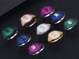 Spring Collection Luxury Stackable Chic Rings For Women Wedding Cubic Zircon Engagement Dubai Bridal Statement Finger Ring3124629