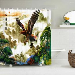 Shower Curtains 3D Chinese Style Landscape Printing Bathroom Waterproof Curtain Polyester Home Decoration Bath