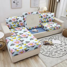 Chair Covers Fashion Flower Pattern Sofa Seat Cushion Cover Leaves Aesthetics Polyester Printed Elastic Couch Slipcovers