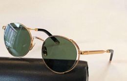 Gold Frame Green Len Round Sunglasses Sonnenbrille Men Retro Vintage Sun Glasses UV400 with Box9747206