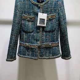 Chan New 2024 여자 브랜드 재킷 OOTD 디자이너 패션 가을 겨울 체인 CCC 트위드 코트 레저 스프링 동백 패턴 코트 오버코트 가디건 어머니의 KG6