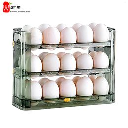 Kitchen Storage Egg- Container Rack Plastic Box Organizer Fridge For Home Space Saver- Simple Shelves