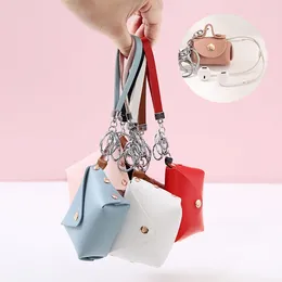Keychains Soft Leather Housekeeper Keychain Coin Wallet Pouch Cute Purses Women'S Bag Mini Portable Storage Small Earphone Box Keyring