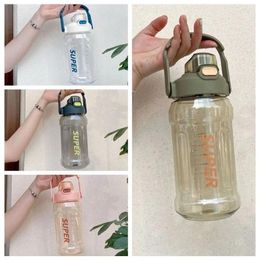 Water Bottles With Straw Graduated Bottle Leak Proof Reusable Gym Plastic Cup Large Capacity Travel Kettle For Outdoor