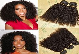 Unprocessed Brazilian Peruvian Indian Malaysiay Human Remy Virgin Hair Kinky Curly Weft Hair Weave Hair Extensions Natural Color 37130591