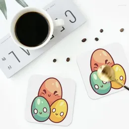 Table Mats Giddy Eggs Coasters Kitchen Placemats Waterproof Insulation Cup Coffee For Decor Home Tableware Pads Set Of 4