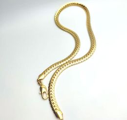 Scales skin Chain Solid CUBAN Link Necklace Stunning 24K Fine 18ct THAI BAHT G/F Gold AUTHENTIC 10MM Mens 24" 60CM1905335