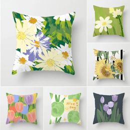 Pillow Plant And Flower Series Cover Decorations For Home Ornament Happy Year Christmas Decor 2024