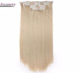 2019 Beauty 21colors 16clips Long Straight Synthetic Hair Clips In High Temperature Fibre Brown Black Blonde2864394