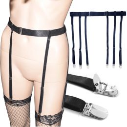4/6 Metal Clips Black Simplicity Sexy Garter Belt for Women Thigh High Stockings Adjustable Elastic Leg Sock Suspenders Belts