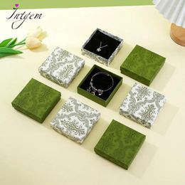 Jewelry Pouches Bow Gift Box For Cardboard Ring Necklace Bracelets Earring Packaging Boxes With Sponge Inside Rectangle