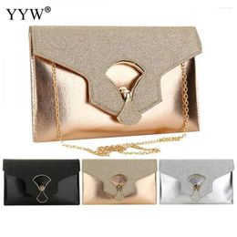 Evening Bags Gold Clutch For Women 2024 Leather Luxury Purses Handbags Female Designer Small Wedding Party Bag