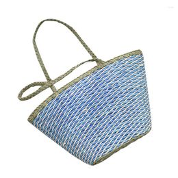 Storage Bags Women Summer Beach Weave Bag Woven Bucket Casual Handbags Handmade Braided Basket Vacation Straw Clutch Totes