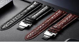 Watch Strap 18mm 20mm 22mm 24mm Brand Crocodile Alligator Leather Watchband Butterfly Buckle Bracelet Accessories Wristbands3551296