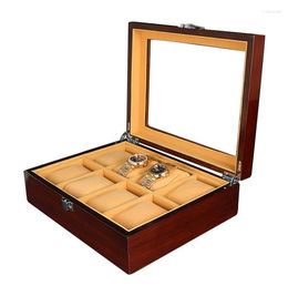 Watch Boxes 8 Slots Grids Wooden Luxury Storage Case Jewelry Display Box Holder Rings Bracelet Necklace Earring Container Organize3236798