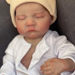 48cm Full Vinly Body Reborn Doll Levi Lifelike Newborn Baby Boy Hand-drawn Hair High Quality Can Be Water