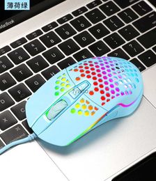 Mice Youlang V9 wired game mouse hole hollowed out computer notebook E-sports H240412
