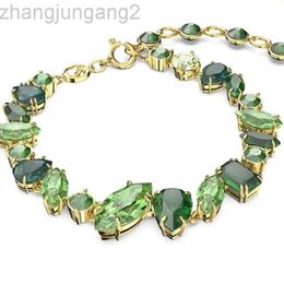 Designer Swarovskis Jewellery Shi Jia 1 1 Matching Green Flowing Light Colourful Candy Bracelet Female Swallow Element Crystal Bracelet Female Generation