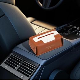 Car Tissue Bag PU Leather Tissue Box Holder Waterproof Tissue Paper Holder Box Backseat center console dashboard Tissue Case