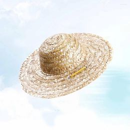 Dog Apparel Pet Sombrero Hat Adjustable Hawaii Garden Sun Bucket For Small Dogs Straw Toy Cats Size M