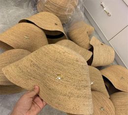 Summer Bee Handmade Bucket Hats Fashion Raffia Straw Fisher man Caps Outdoor Sunshade Floppy Hat For Vacation7059981