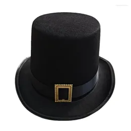 Berets Top Hat For Aduleens Cylinder Prom Carnivals Party Costume Black Magician Show