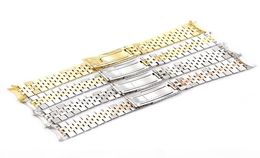 Carlywet 19 20 22mm Two Tone Hollow Curved End Solid Screw Links Replacement Watch Band Strap Old Style Jubilee Bracelet T1906203741015