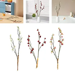 Decorative Flowers Artificial Berries Stem Fake DIY Crafts Christmas Berry Picks Branches For Party Season Home Xmas Wreath Decor