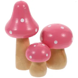 Garden Decorations Micro Landscape Ornaments House Christmas Mini Wooden Mushroom