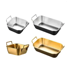 Plates Stainless Steel Fries Plate Dessert Serving Tray For Dining Table Party Bar