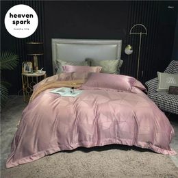 Bedding Sets 600TC Luxury A/B Double Side Silk Bed Line Embroidery Duvet Cover Set With Quilt Cover/Flat Sheet/Bedspread/Pillowcase 150