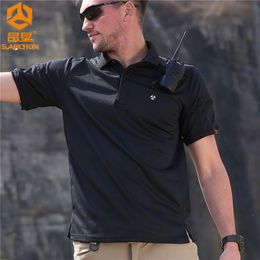 Tactical Quick Dry Top Men Summer Breathable Wear-resistant Short Sleeve Polo Shirts Outdoor Combat Hunting Climbing T shirts