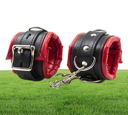 Adult Bundle Bondage Handcuffs Shackles Bondage Wrist Ankle Cuffs Sex Toys Set With Sponge Leather Adult BDSM Sex Bondage Set6894377