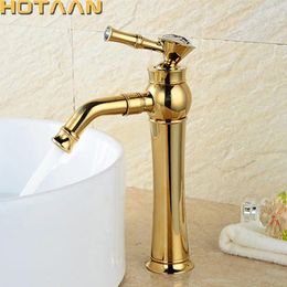 Bathroom Sink Faucets Modern Gold Faucet Finish Basin Tall High YT-5096