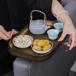 Plates Nanzhu Serving Trays With Handles Multi Purpose Rectangular Anti Skid Decorative Tray Dessert Bread Tableware