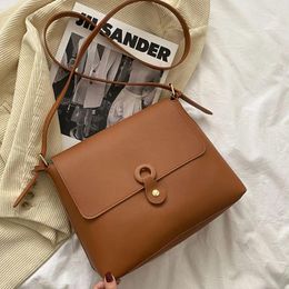 Bag High Quality Pu Leather Messenger Bags Fashion Female Shoulder Solid Colour Simple Crossbody Ladies Square Handbag