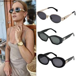 Retro Womens Sunglasses for Women Ladies Designers Popular Aesthetic Eyewear Cat Eye Design Sun Glasses Simple Metal Plank